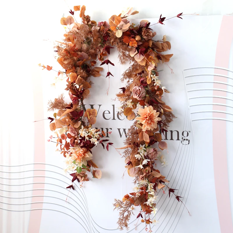 Retro high-end simulation rose vine leaf vine fake flower air conditioner pipe blocking ceiling entangled plants