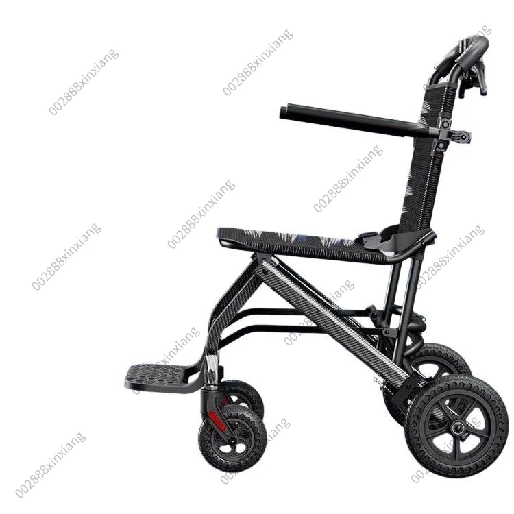 1pcs Lightweight Foldable Manual Wheelchair for Elderly, Portable Travel Wheelchair Rollator Walker