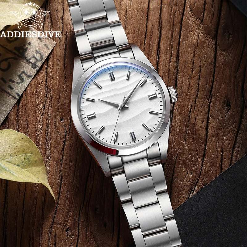 Image of ADDIESDIVE Bestseller Herren-Quarzuhr 36mm Wüstenfarbenes Zifferblatt Japanisches Uhrwerk 100m Wasserdicht Business-Quarzuhr