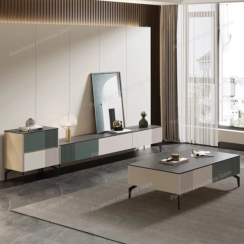 

Modern Minimalist Rock Plate Coffee Table Nordic Living Room Luxury INS - Style TV Stand Set Home Furniture Escritorios FYCT