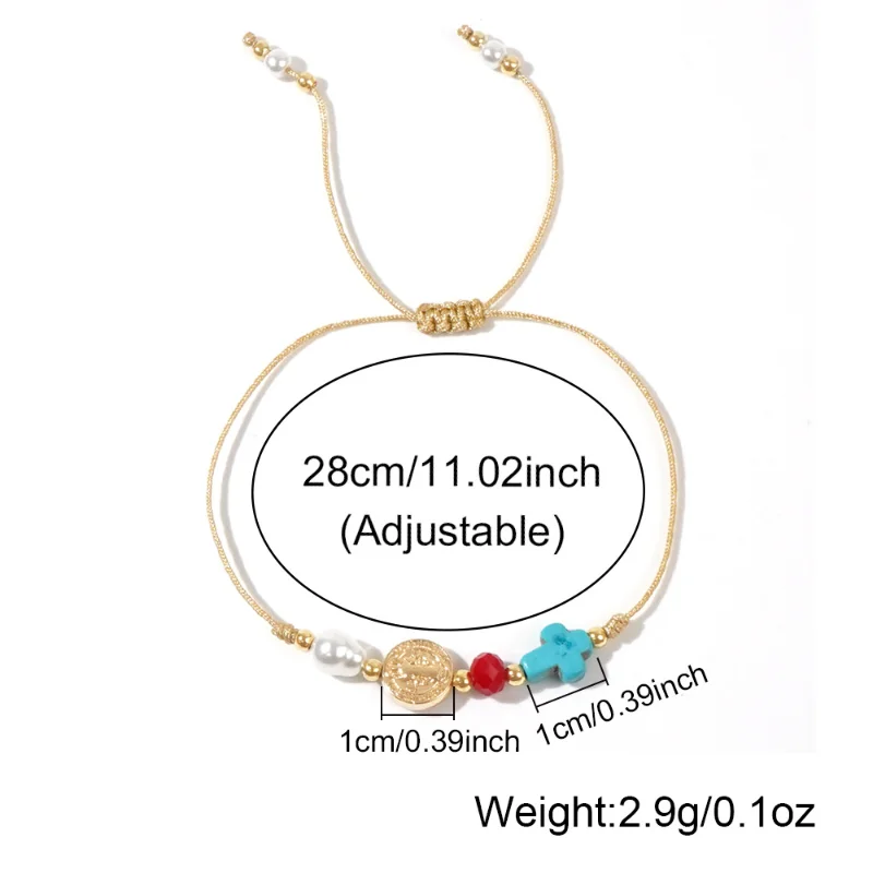 التصميم الأصلي: سوار كريستال متقاطع من الخرز النحاسي الصيفي مصنوع يدويًا من العلامة التجارية النسائية المضادة لللؤلؤ #4