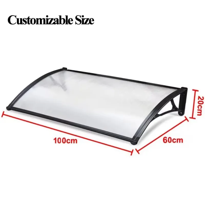 

STLF Outdoor Waterproof Aluminum Polycarbonate Awning Canopy, Awning for Door Entrance can be customized in size, logo.