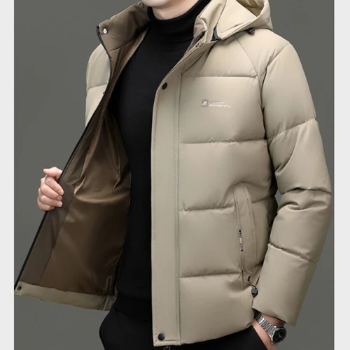 캐주얼 남성 모자 탈착식 코튼 패딩 재킷, 스트레이트 비즈니스 신사 패딩 재킷, 청소년 스탠드업 칼라 보온 파커 