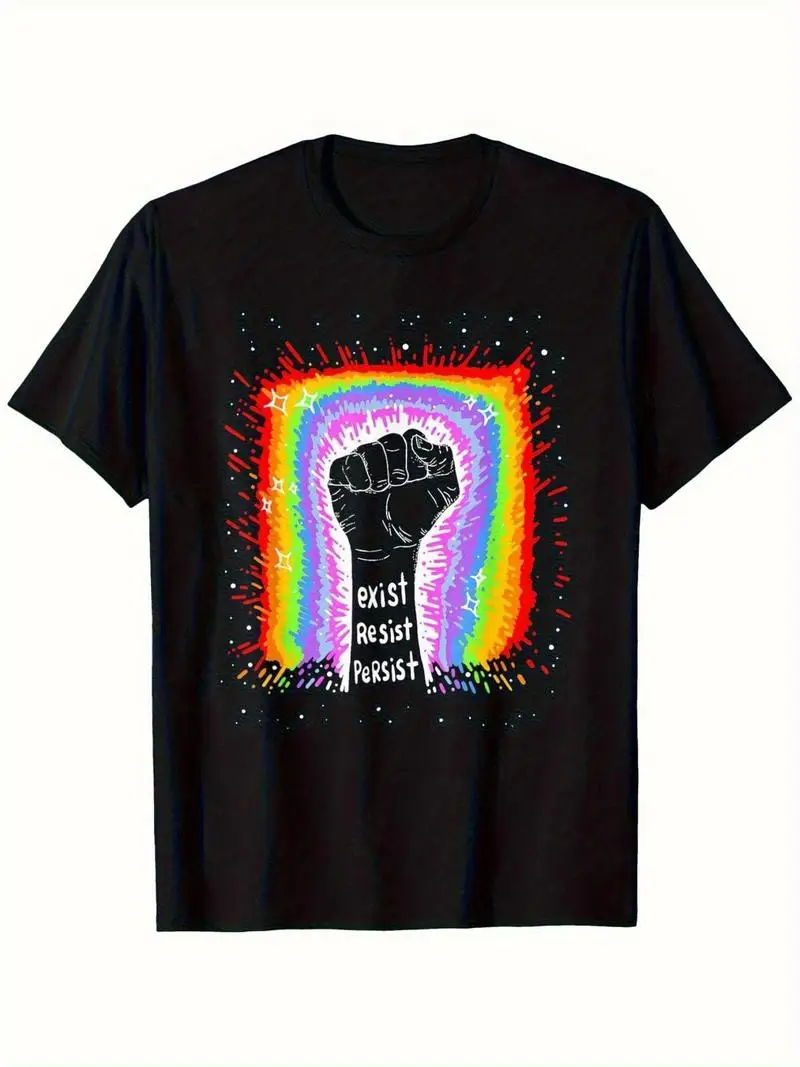 Funny Quote Exist Resist Persist Design T-Shirt, St. Patrick's Day Easter Birthday Christmas Gift For Men Women Family Friends