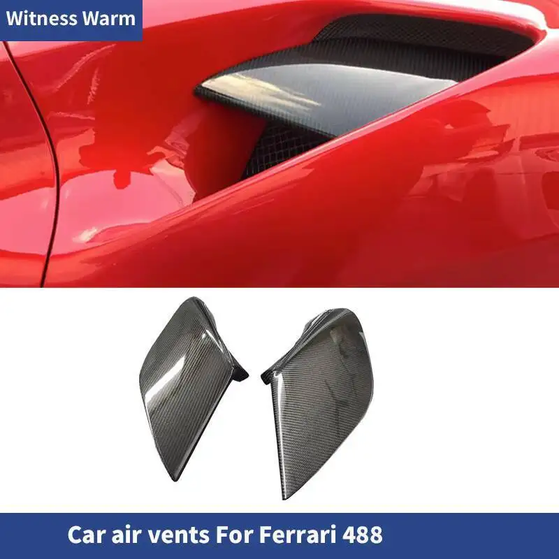 فتحات تهوية جانبية خلفية من ألياف الكربون ، جناح لسيارة Ferrari ، طقم هيكل السيارة ، من من من ألياف الكربون