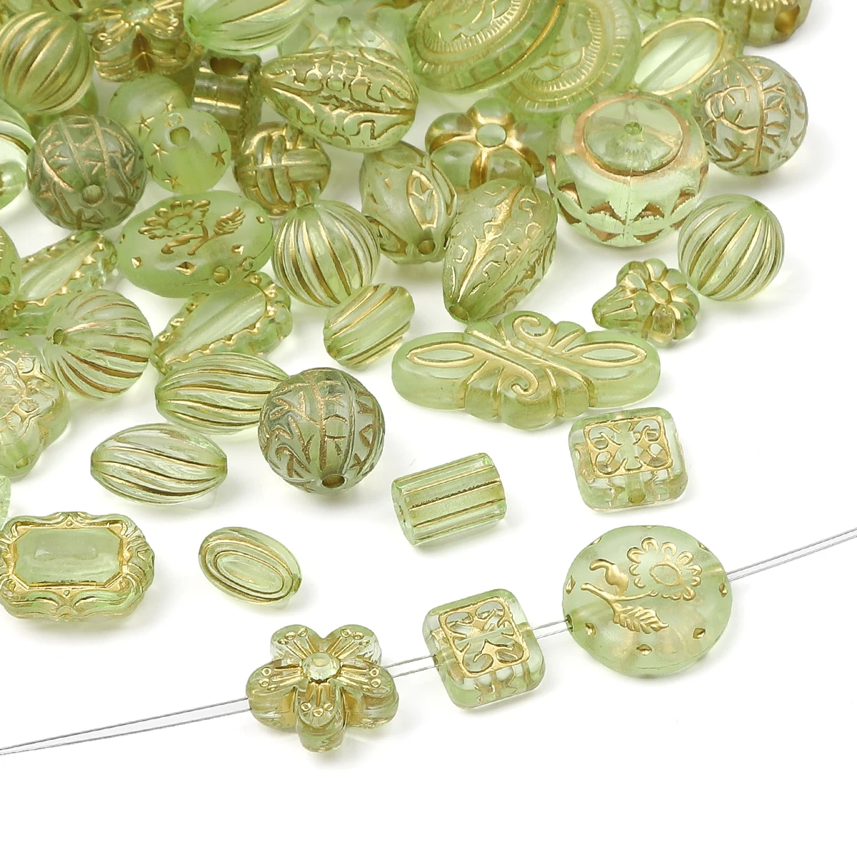 20 g/Beutel Acryl transparente mattierte Gold-Mischperlen, verstreute Perlen, handgefertigte DIY-Herstellung von Armbändern, Halsketten, Ohrringen, Wechselstrom
