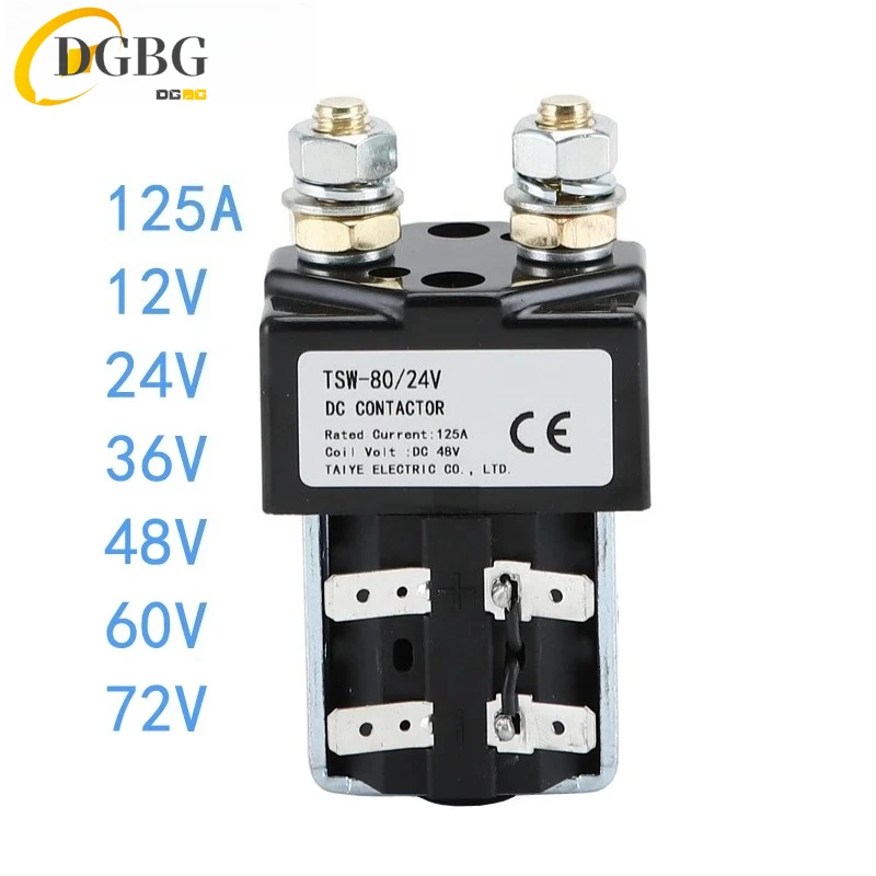 ZJW100(SW80) 125A DC Contactor Storage Normally Open 12V 24V 36V 48V 60V 72V Battery Car Electric Forklift Train Ship