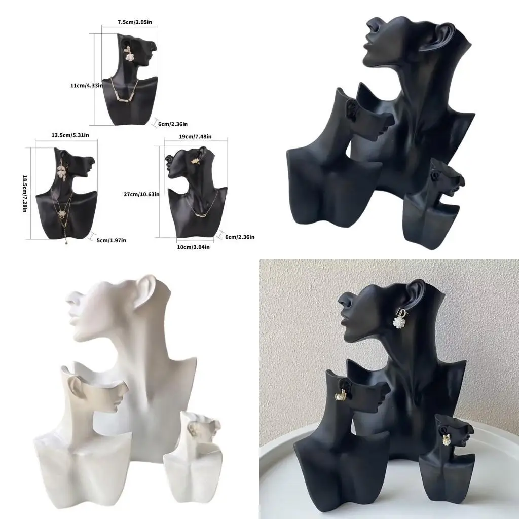 P9FE راتنجات المحمولة تمثال تمثال للتخزين للمجوهرات للقلاد