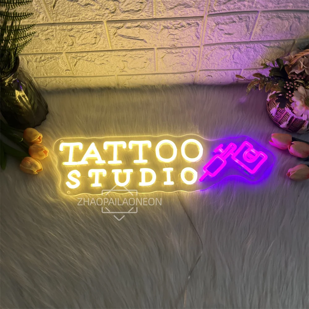 استوديو الوشم ضوء النيون الوشم صالون المنزل جدار الفن ديكور غرفة LED النيون تسجيل الوشم متجر الديكور مصباح ليد تسجيل #5