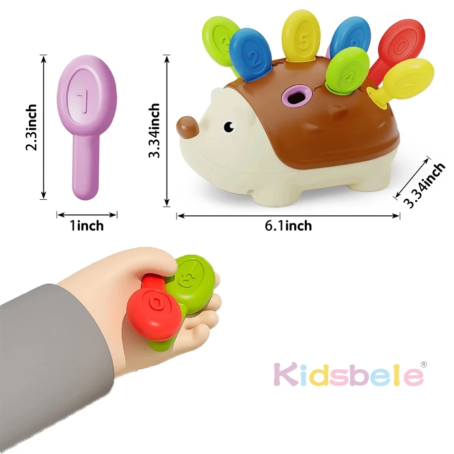 Baby Montessori Toys for 1 Year Old Hedgehog Toddler Sensory Toys Fine Motor Skills Learning Educational Sorting Toys Montessori