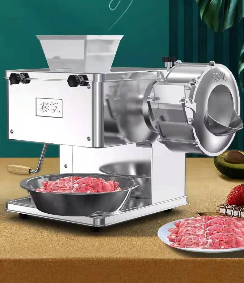 Buruimu Fatiador de carne comercial de mesa compacto de aço inoxidável Máquina de corte de carne Faca removível