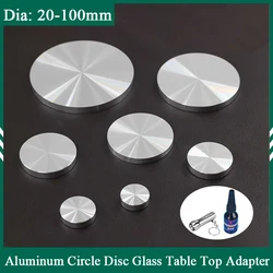 2/4pc Aluminum Circle Disc Glass Table Top Adapter Round Table Feet Pad Furniture Leg Pad For Glass Table/Fish Tank/Coffee Table