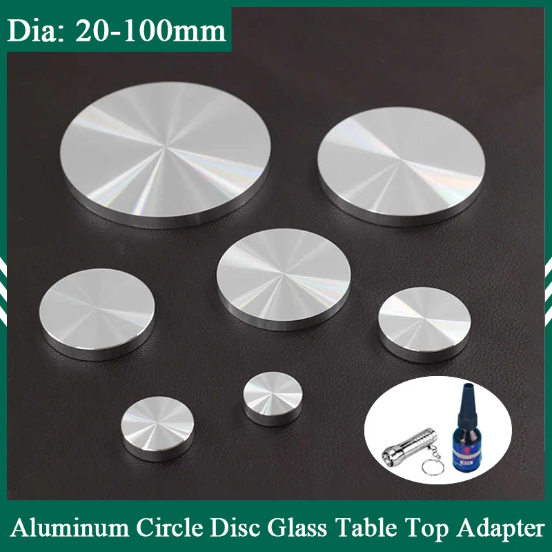 2/4pc Aluminum Circle Disc Glass Table Top Adapter Round Table Feet Pad Furniture Leg Pad For Glass Table/Fish Tank/Coffee Table