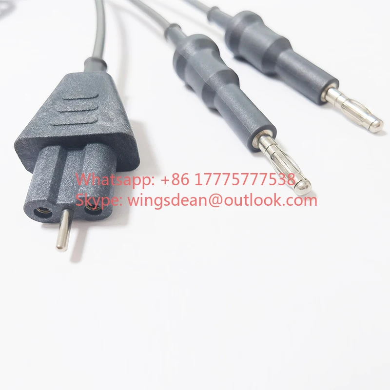 2pin Cable for Reusable Silicon Patient Plate Negative Return Electrode ESU Grounding Plate Compatible for Valleylab Aspen Erbe