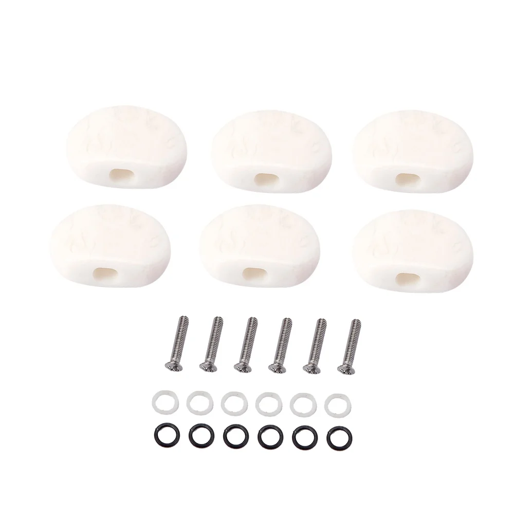 

6 PCS String Accuracy Vintage Guitar Tuning Pegs Chrome Metal Replacement Knobs Electric Acoustic Parts