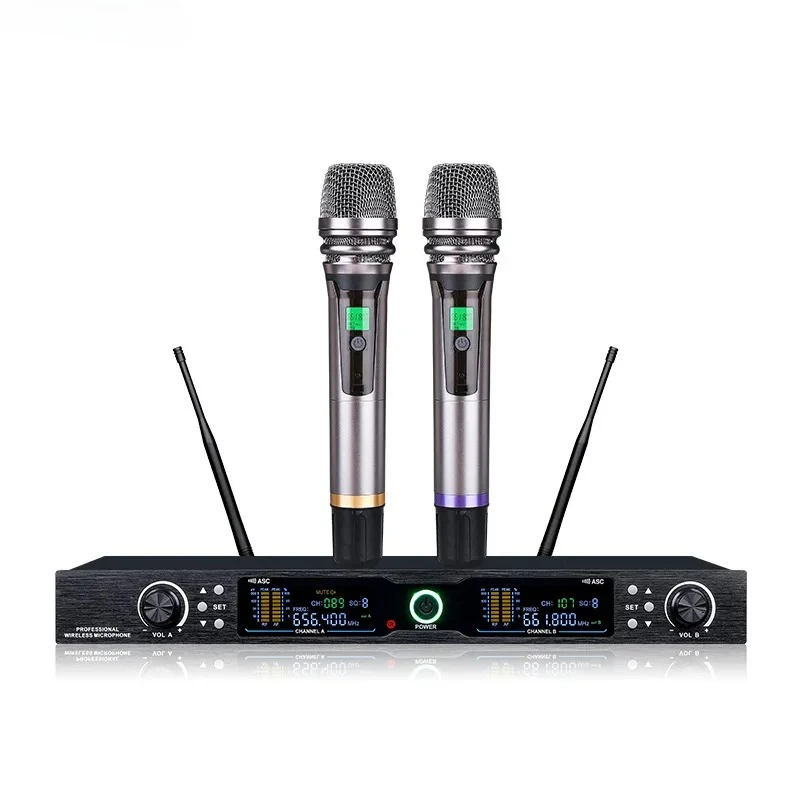 for BK202 Sans Fil UHF XLR Connector 3 Pin Mic De Estudio Dual Wireless Handheld Microphone