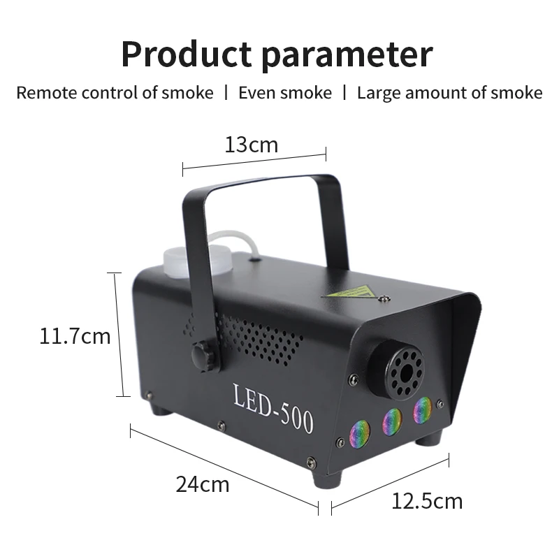 Mini 500W LED RGB Wireless Remote Control Fog Machine Pump Dj Disco Smoke Machine For Party Wedding Christmas Stage LED Fogger