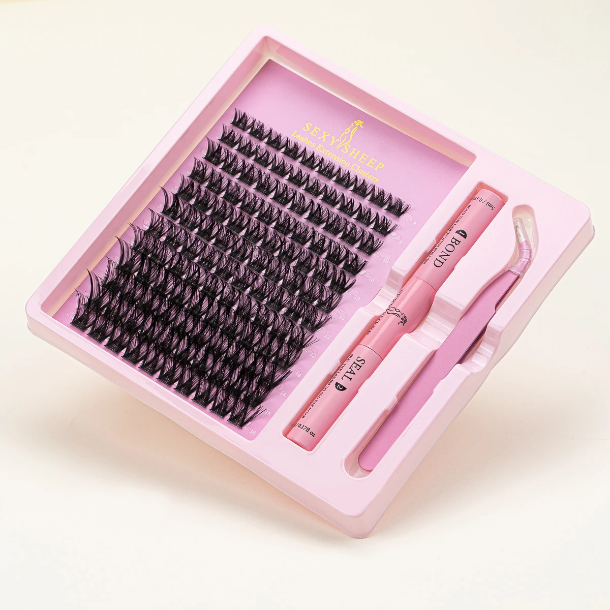 DIY Eyelash Clusters Kit Lash Extensions Lashes Clusters with Lash Bond & Seal Lash แหนบ Eyelashs Extension