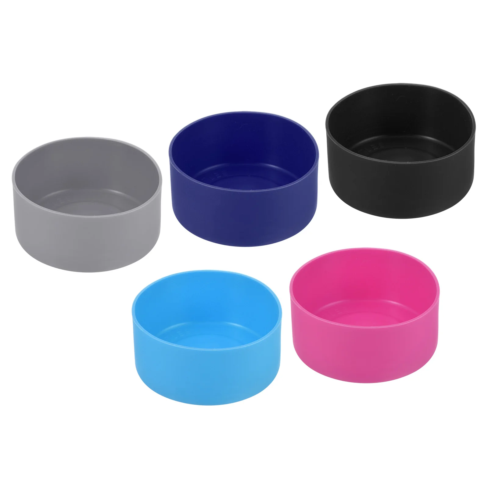 5Pcs 75mm/90mm ID Silicone Boots Heat Resistant Anti-slip Cup Bottom Sleeve Cover for 12-24oz/32-40oz Hydro Flask Water Bottle