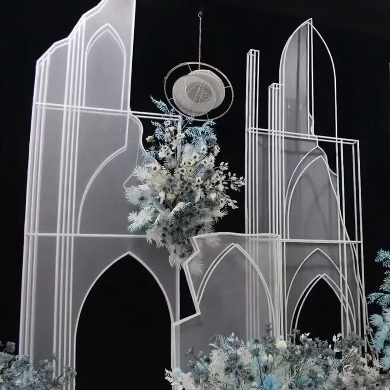 Castle Garden Wedding Stage Background Decoration Party Event Backdrop Design 2021 New Style for Ceremony Celebration Photo