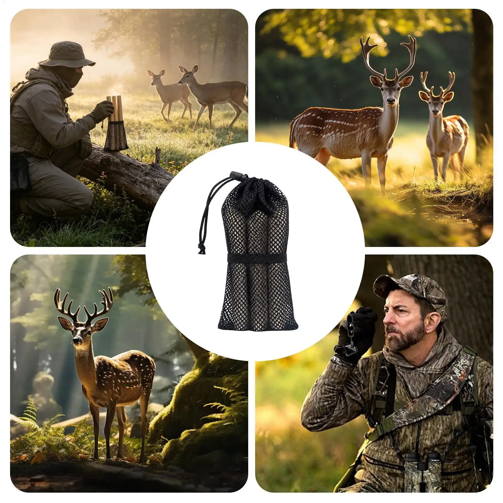Grunt Call Realistic Sound Beech Tube Outdoor Gear With Storage Bag Whitetail Bucks Grunt Call For Outdoor Camping