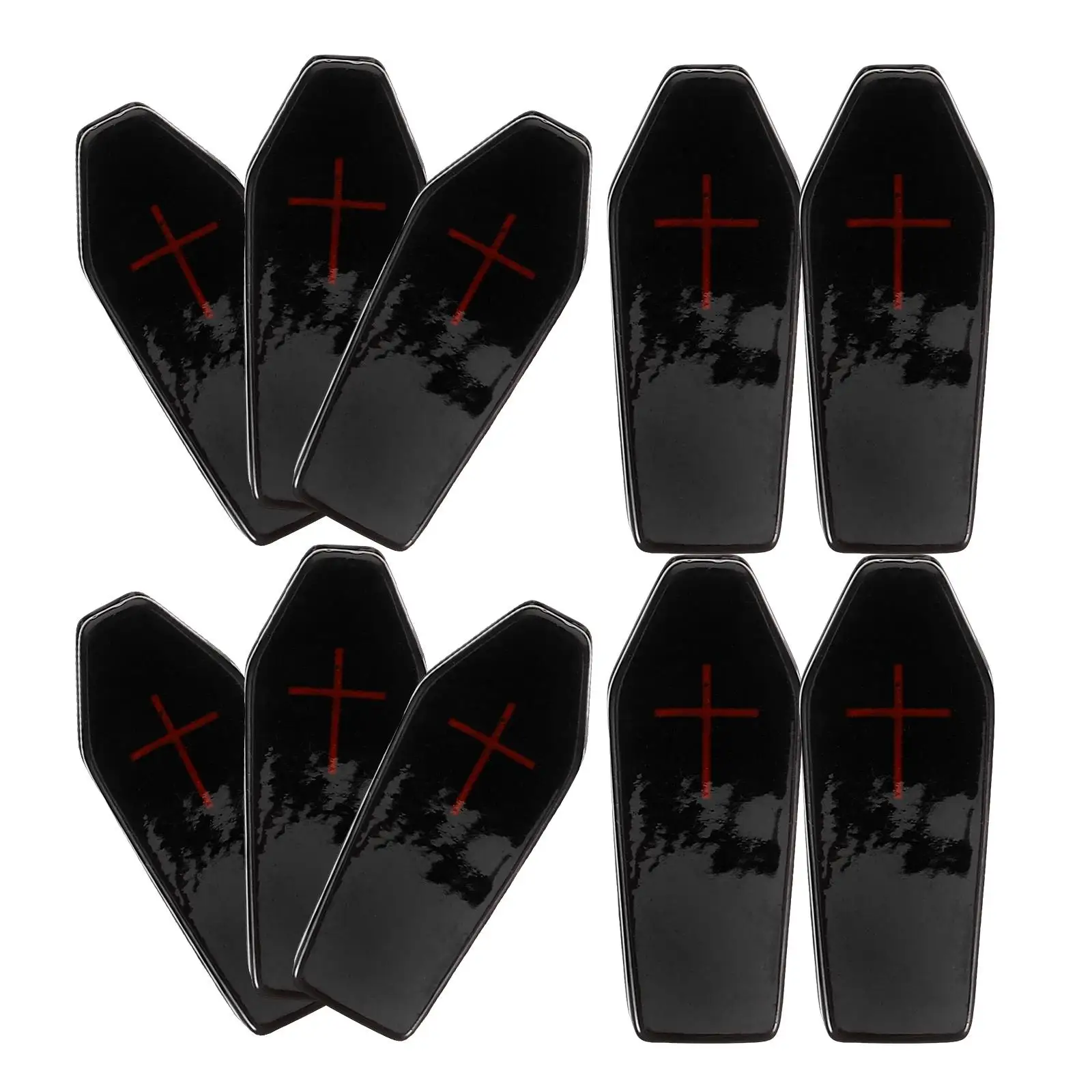 Grave Decorations Black Coffin Resin Ornaments Caskets Prank Prop Halloween Party