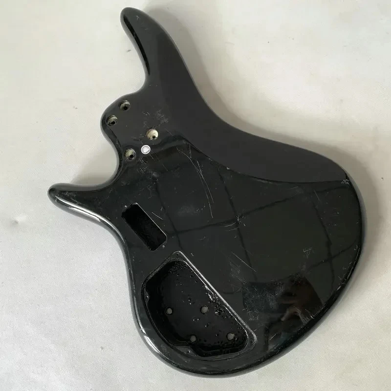 HB310 Active Electric Bass Body Black Solid Wood Unfinished DIY Bass Guitar Kit with Imperfections for Custom Build - view 6