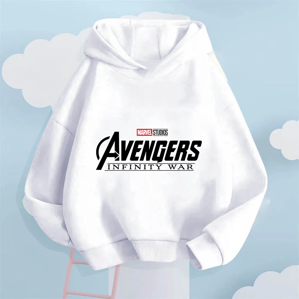 Bluza dziecięca z nadrukiem kreskówkowym Avengers Marvel, wygodna, dla chłopców i dziewcząt, jesienno-zimowa, luźna, prosta bluzka codzienna.