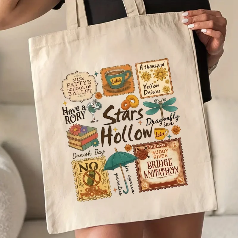1A stylish Gilmore Seal women's fashion casual unisex canvas bag，Reusable，Large capacity, perfect for everyday shopping