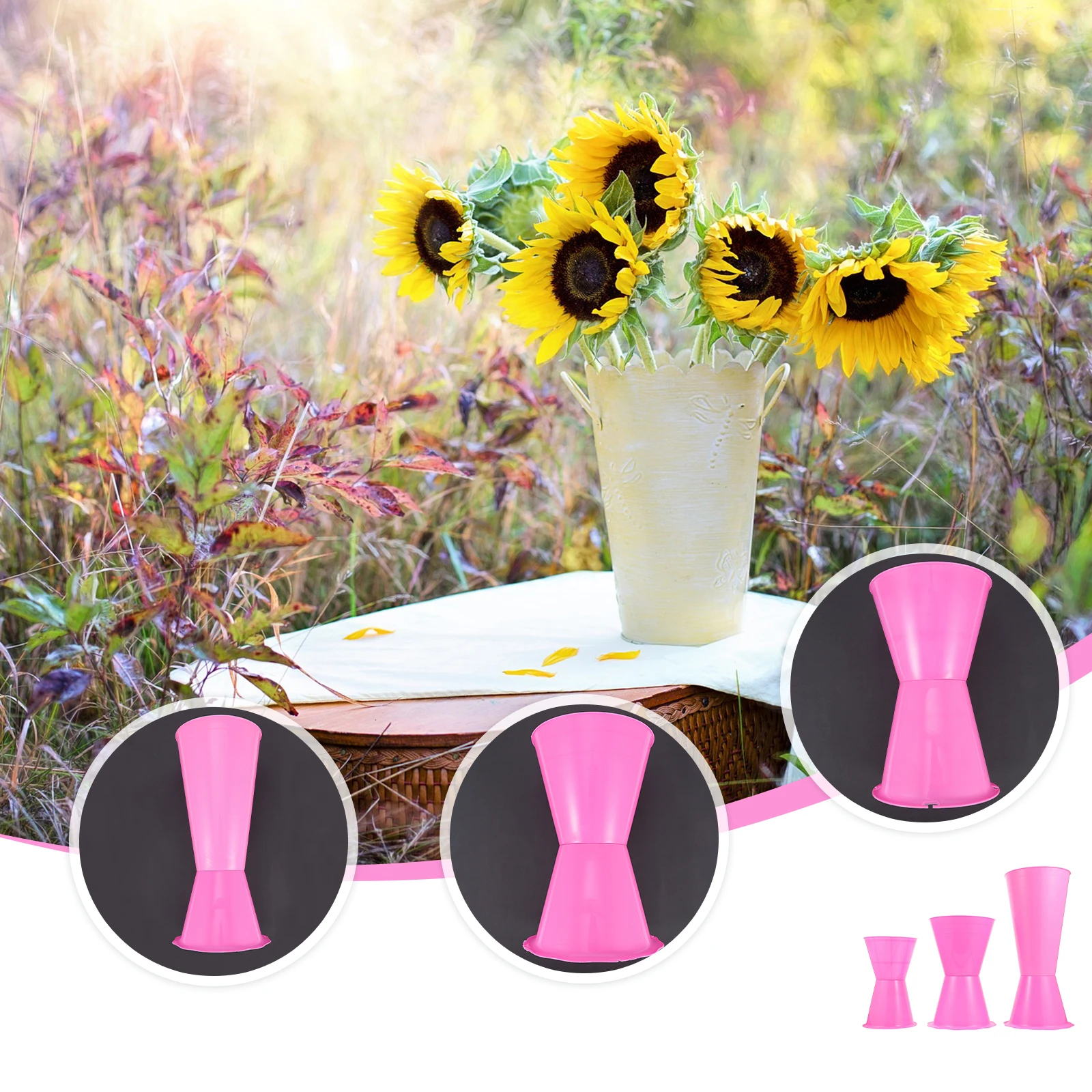 

3pcs Flower Arrangement Fresh Flowers Liner Base Strong Stability No Deform Selected Material Perfect for Weddings Galas