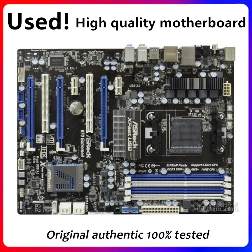 

AM3+ AM3b For ASRock 970 Extreme 4 Motherboard Socket AM3 DDR3 For AMD 970 Original Desktop Mainboard SATA II Used Mainboard