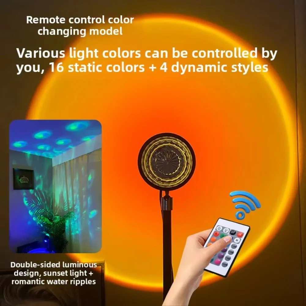 Picture 3: Diode Sunset Water Ripple Double End Remote Control Plug-in Elegant Atmosphere Indoor Bedroom Hotel Bar Night Light