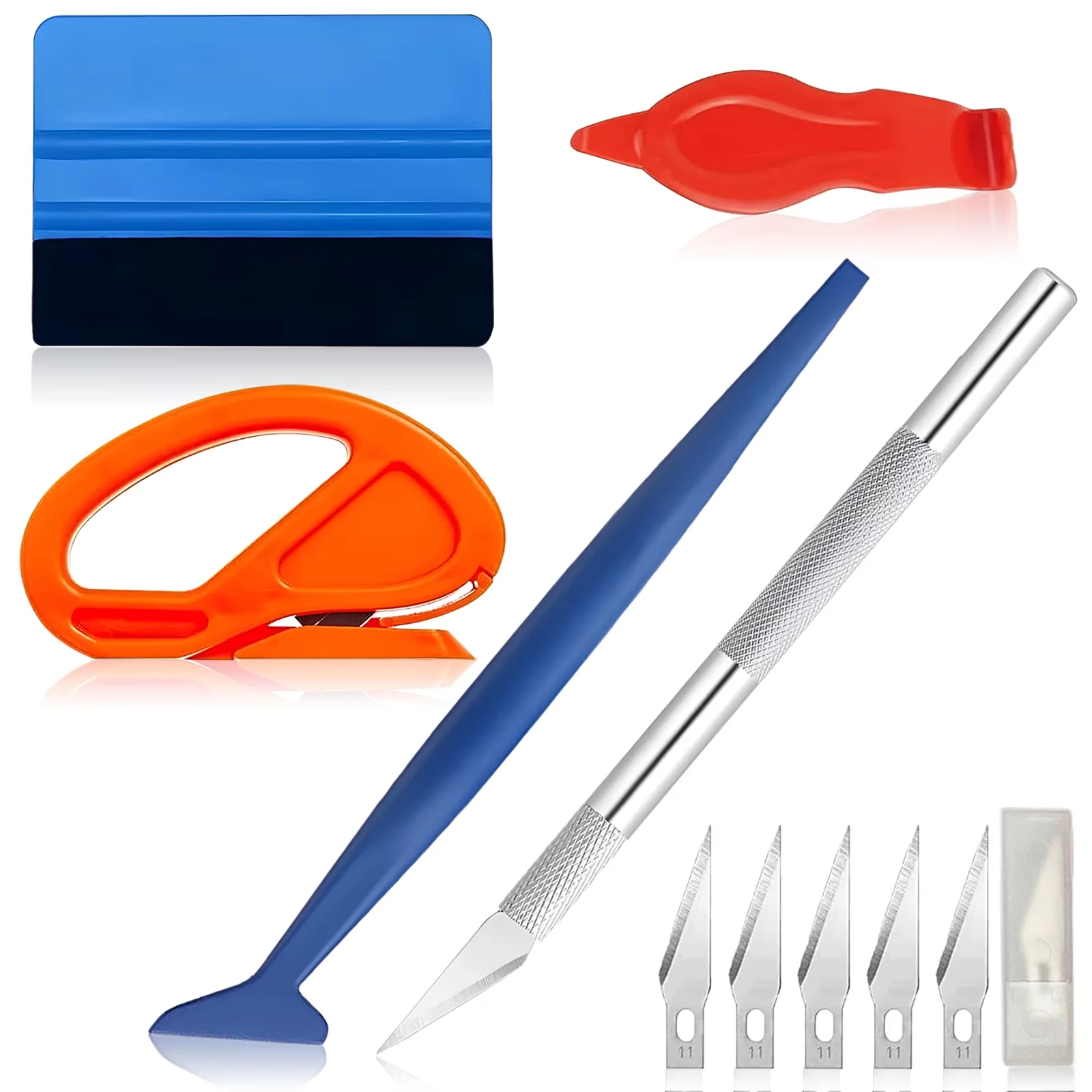 Window Film Tools Wallpaper Smoothing Clean Tool Kit Car Vinyl Wrap Tool kit,Mini Corner Squeegee Car Stickers Trimmer Scraper