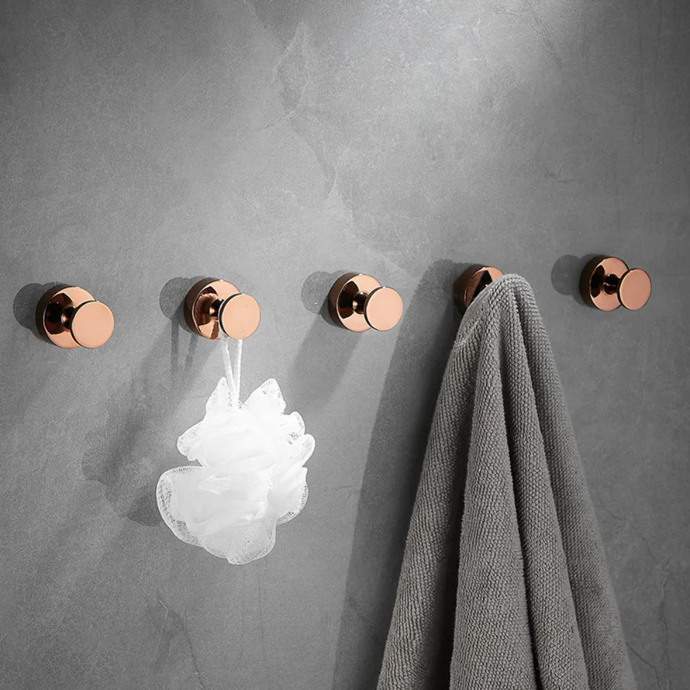 Rose Gold Punching-free Copper Hook Wall-hung Wardrobe Porch Coat Hook Single Bathroom Hook Door Decoration Home