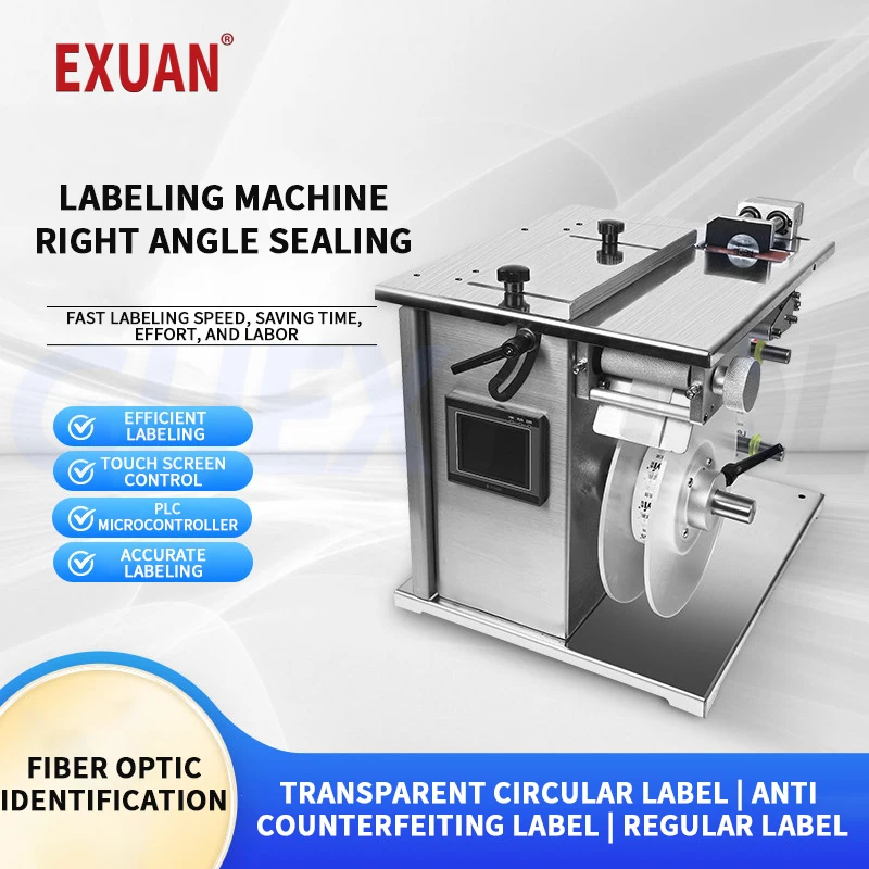 

Right Angle Sealing Label Labeling Machine Semi Automatic Sealing Labeler For Packaging Box Adhesive Gift Box Medicine Box