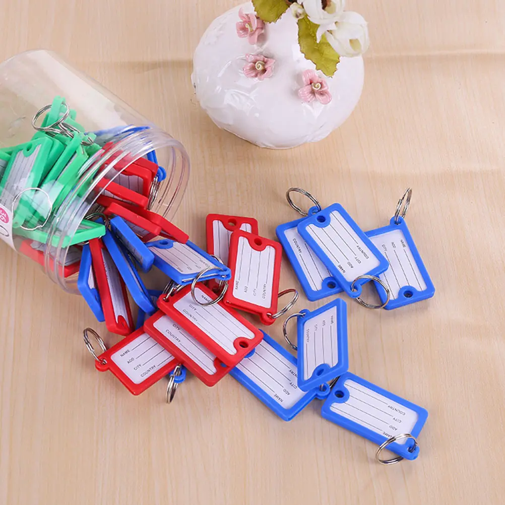 

36 Pcs Colored Key Tags Plastic Number Labels for Luggage Gym Hotel Split Ring ID Marker Clothing Hanging Tag