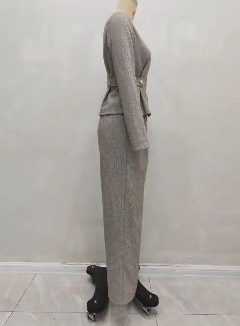 

Women's Two Piece Outfits New Autumn and Winter Casual Blazer Suit Sets Fashion Temperament Slimming Top & Pants Set for Women