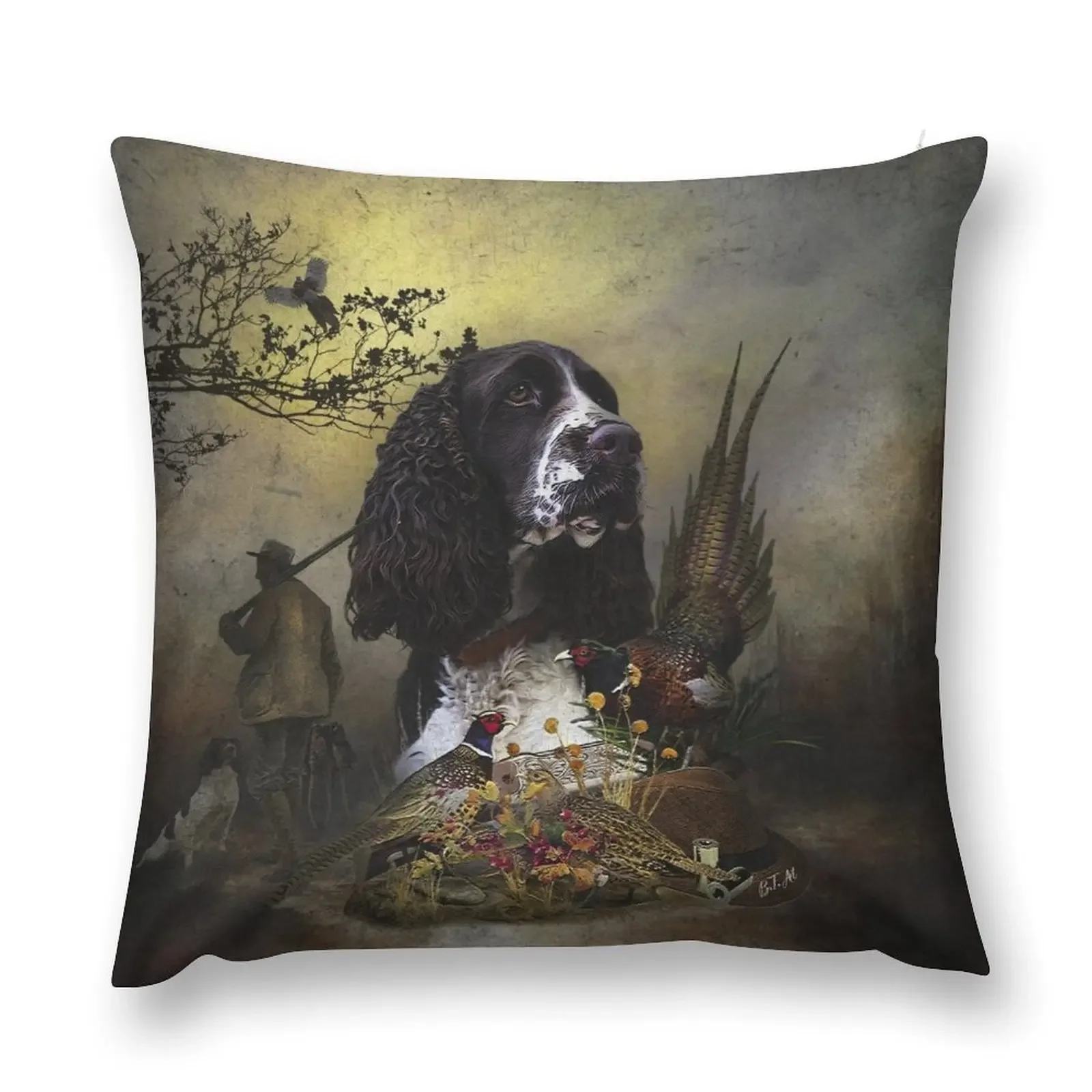 English Springer Spaniel with pheasant Throw Pillow Cushions For Children Cushions For Sofa pillow