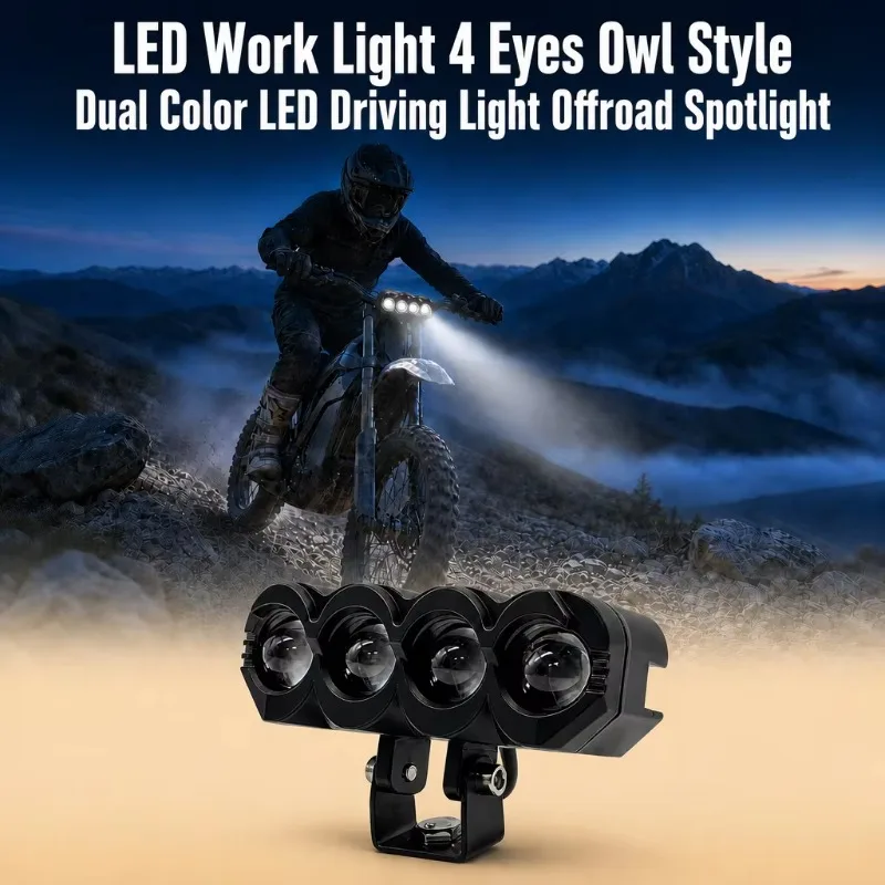 Dual-Color LED Spot Lights Motorcycle Fog Assembly New Condition with Car Accessories & Rims Made of Aluminium