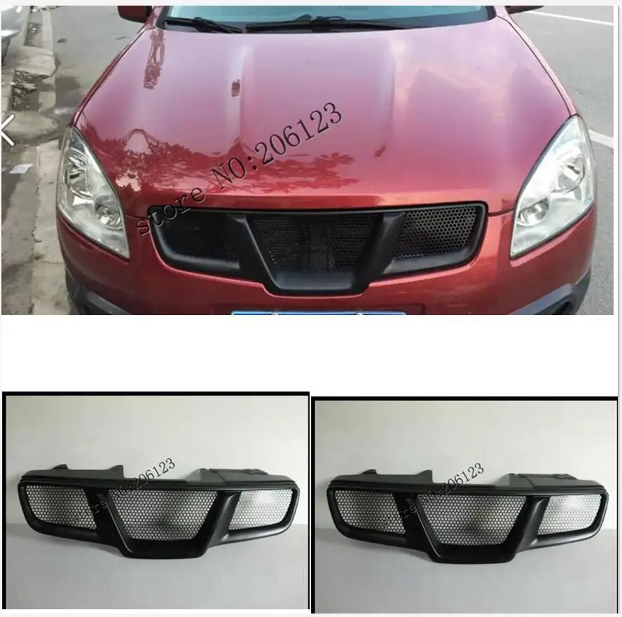 Resin Black Front Bonnet Grille Grill Overlay Fits Nissan Qashqai 2008-2012 1PCS For Nissan Qashqai / +2 / Dualis 2007-2013 J10