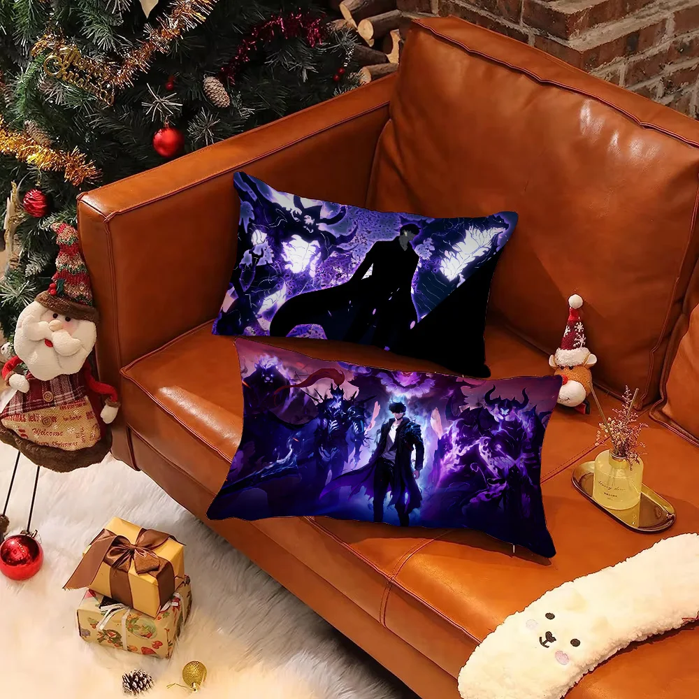Solo Leveling Shadow King Pillow Covers Cartoon Sofa Decorative Home Double-sided Printing Short Plush Cute Cushion Cover