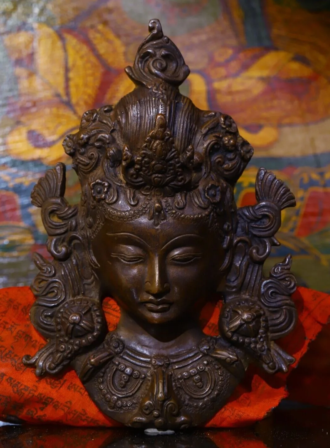 Old Tibet Nepal Buddhism bronze apparatus White Tara Kwan-Yin buddha statue