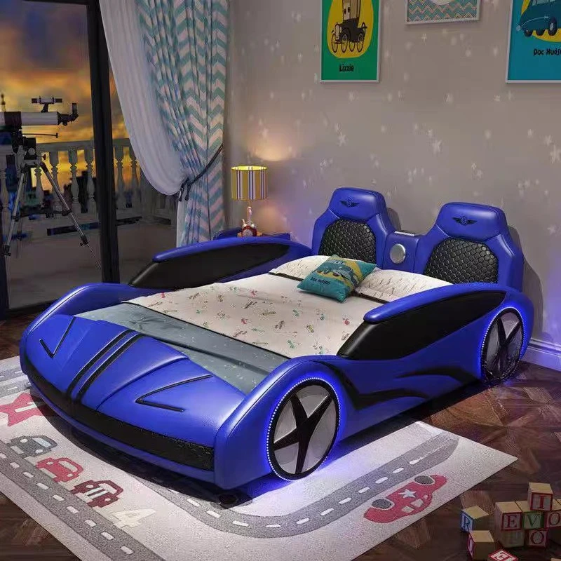

Solid wood single bed Bedroom Children's double cartoon bed with guardrail Multifunctional children's bed furniture