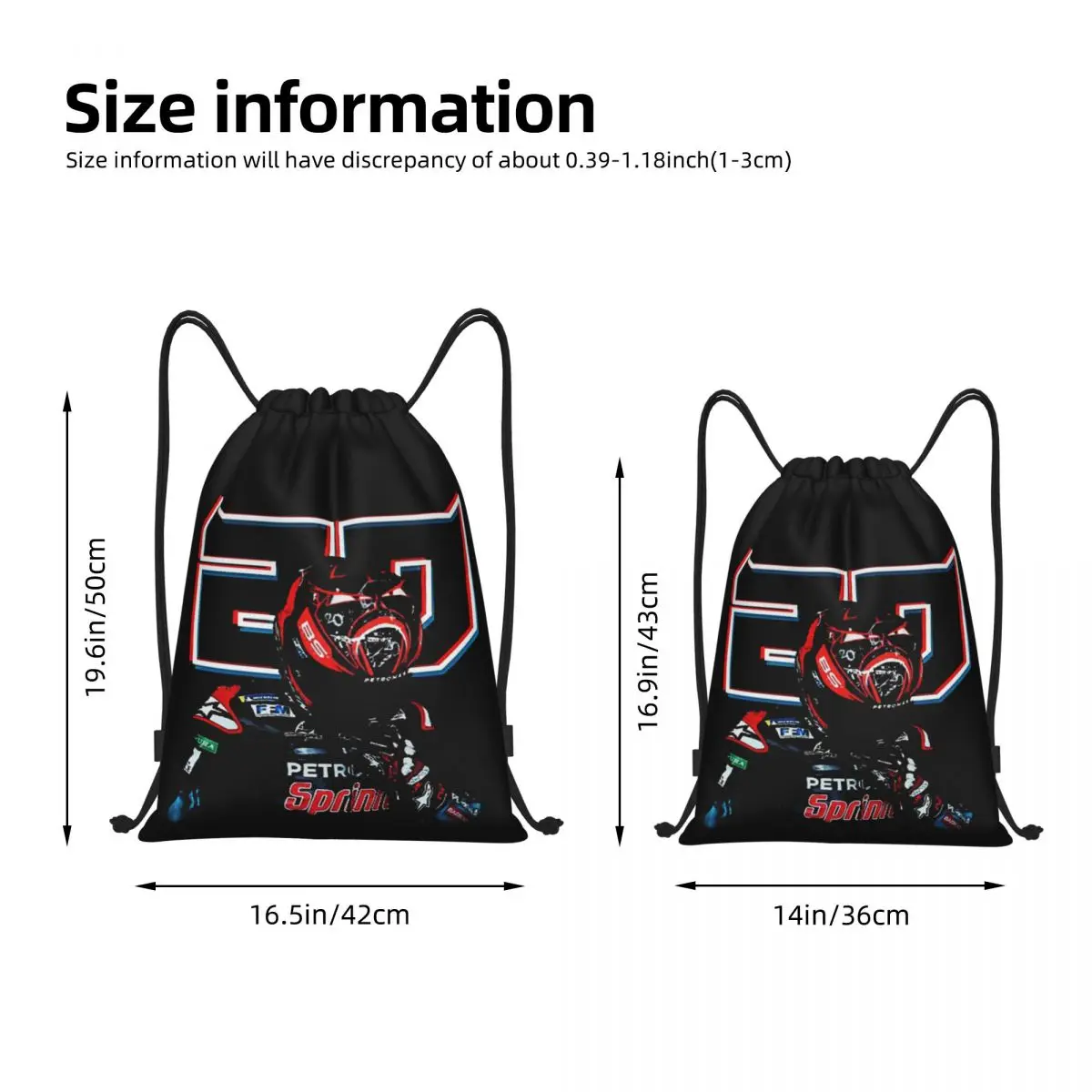 Fabio And Quartararo Moto And GP Backpack Cool Knapsack Drawstring Bags Gym Bag Graphic Vintage Snug