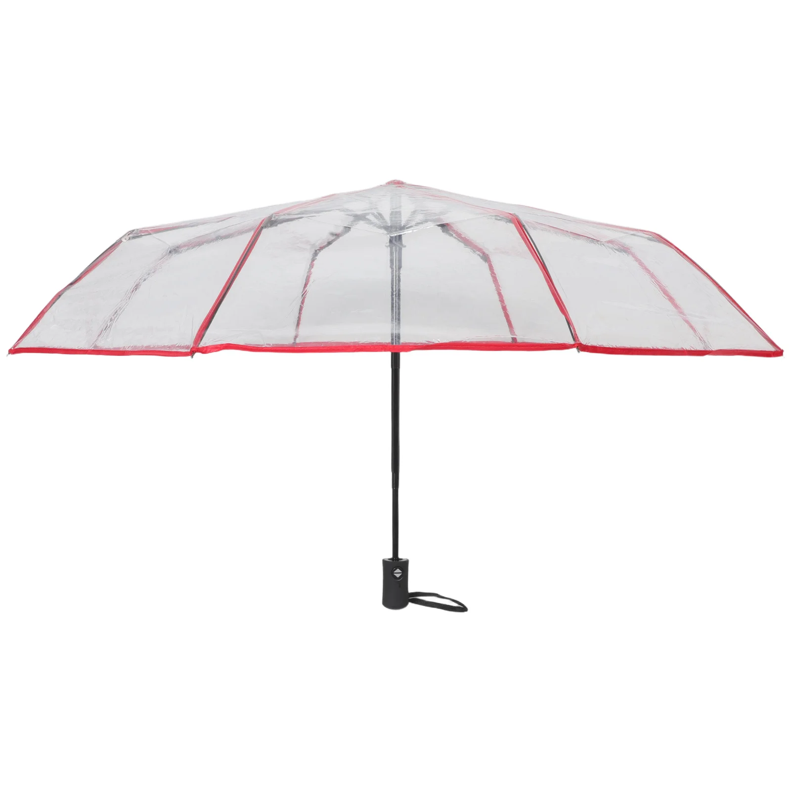 

Red Clear Folding Umbrella Automatic Open Close Compact Transparent Windproof Travel Rain Umbrella for Women Men Wedding Outdoor