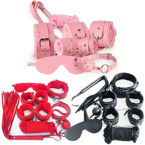 7PCS Adult SM sexxual couples Pornographic Slavery Limitation bdsm Game Set erotic accessories Cuff Bundle handcuffs Set