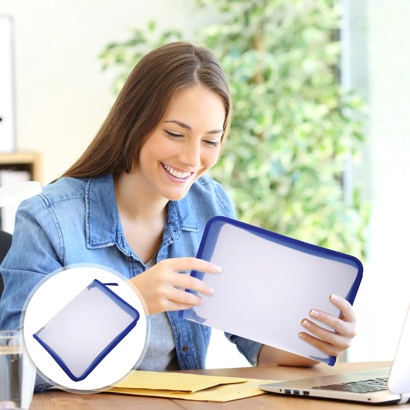 

1Pcs Document Storage Bag Material Zipper Pouch Small Light Easy Carry Transparent File Holder File Bag