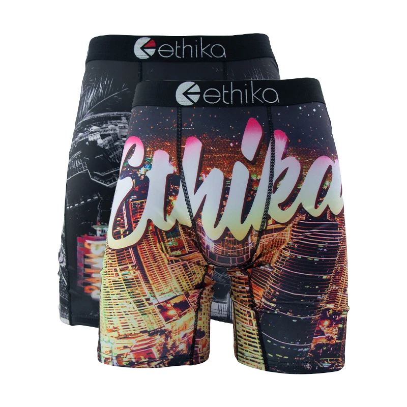 ETHIKA 2 قطعة الرجال boxershorts شبكة تنفس المنشعب رجل سراويل الرجال السروال الملابس الداخلية حجم كبير الرجال الملاكمين ملخصات جذوع