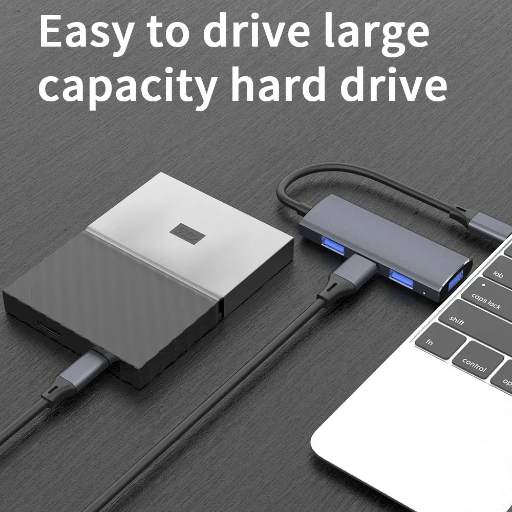 4 منافذ USB Hub type c الفاصل 5Gbps لملحقات جهاز الكمبيوتر متعدد المنافذ HUB 4 USB 3.0 2.0 منافذ عالية السرعة