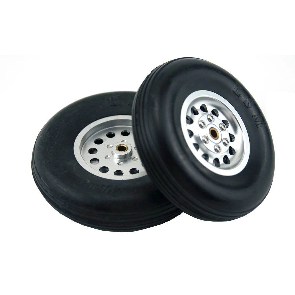 1Pair High Quality Rubber Wheel Tire W/ Aluminum Hub 1.75\